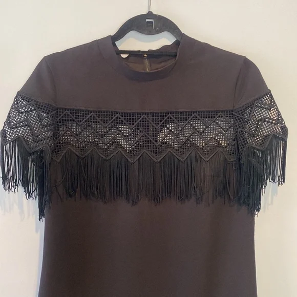 FRINGE DRESS SZ 8 - LAUNDRY BY SHELLI SEGAL - Picture 4 of 5